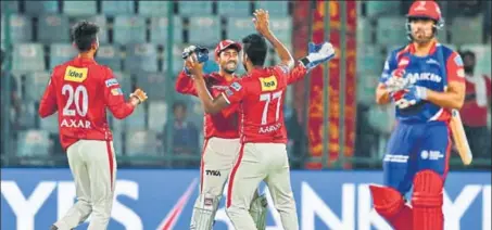 ?? AP ?? Kings XI Punjab are sixth in the points table with six points from eight matches while Delhi are at the bottom with four points from seven games.