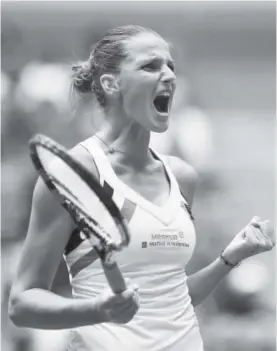  ?? Jewel Samad, Afp/getty Images ?? The Czech Republic’s Karolina Pliskova celebrates her third-round victory over China’s Shuai Zhang at the U.S. Open in New York.