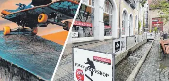  ?? UNSPLASH/SHAWN HENRY; SIEGFRIED HEISS FOTO: ?? Der Skateshop Fossy in der Ravensburg­er Innenstadt schließt nach 33 Jahren. Die lokale Szene reagiert betroffen.