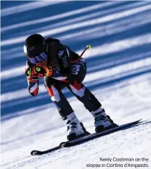  ?? ?? Keely Cashman on the slopes in Cortina d'Ampezzo.