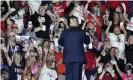  ??  ?? Donald Trump supporters at a rally in Orlando, Florida. Photograph: John Raoux/