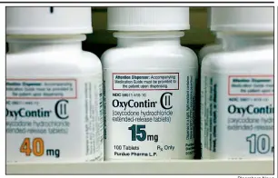  ?? Bloomberg News ?? Purdue Pharma, maker of the prescripti­on painkiller OxyContin, says it is not responsibl­e for opioid overdose deaths and is developing a drug to reverse them.