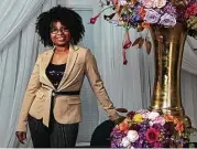  ?? James Nielsen / Houston Chronicle ?? Sherronda Scoggins of KC Events & Florals says the Super Bowl’s Business Connect program will “put us in a better position for longer term.”