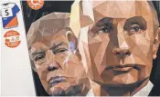  ?? MLADEN ANTONOV, AFP/ GETTY IMAGES ?? President Trump and Russian President Vladimir Putin, who are to meet in person for the first time this week in Germany, are pictured on a T- shirt in a souvenir shop in St. Petersburg, Russia.