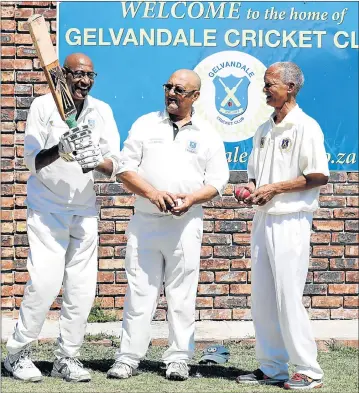  ?? Picture: FREDLIN ADRIAAN ?? GREAT SPORTS: Chris ‘Ouman’ Camealio, 63, Desmond ‘Bravo’ Jacobs, 64, and Patrick ‘Lords’ Gallant, 60, celebrate 50 years of playing club cricket this year