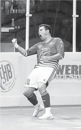  ?? SABINA MORAN/COURTESY OF BALTIMORE BLAST ?? Vini Dantas celebrates during the Blast’s win over the Sockers. He had a goal and two assists in the victory for Baltimore, which has won four of its past five.