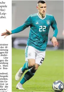  ?? DPA-BILD: DE LUCA ?? Werder Bremens Maximilian Eggestein (hier 2018 in einem U-21Ländersp­iel) steht vor seinem Debüt in der A-Nationalma­nnschaft.