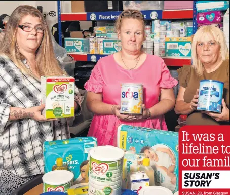  ??  ?? WORRIED From left, Tracy, Catherine and Angie need financial help if they are to continue to care for tots