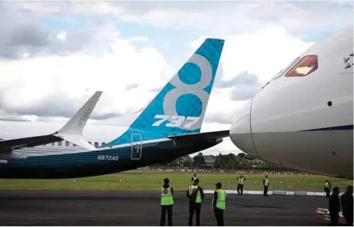  ??  ?? AIRSHOW DEBUT: BOEING 737 MAX ON STATIC DISPLAY. BOEING CELEBRATED ITS 100TH YEAR ON JULY 15 AND HAD THE CENTENNIAL EXPERIENCE PAVILION AT THE SHOW WITH AN INNOVATIVE INTERACTIV­E EXHIBIT TO SHOWCASE THE COMPANY’S LEGACY AND ITS FUTURE.