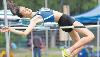  ?? FOTO: RALF GÖRLITZ ?? Obwohl durch eine leichte Verletzung gehandicap­t, belegte Alisha Pawlowski von der LG Tuttlingen-Fridingen den vierten Platz.