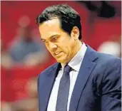  ?? JOHN MCCALL/STAFF FILE PHOTO ?? Heat head coach Erik Spoelstra has been low-key about approachin­g the franchise record for wins.