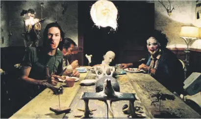  ??  ?? DINNER’S READY. The gruesome dining scene from The Texas Chainsaw Massacre that ensured the film was banned in a few countries, including South Africa.