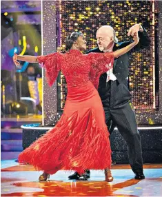 ??  ?? Oti and Bill performed an American Smooth to a Frank Sinatra classic for last week’s Blackpool-themed special