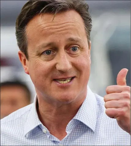  ??  ?? Clearest choice in a generation: David Cameron, pictured yesterday, will appeal to voters’ ‘gut instinct’