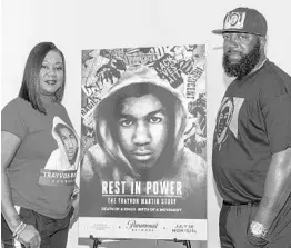  ?? RICH POLK/GETTY IMAGES FOR PARAMOUNT NETWORK ?? Sybrina Fulton and Tracy Martin attend a screening of “Rest In Power: The Trayvon Martin Story,” a docu-series about their fallen son in Venice, Calif., last week.