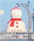  ?? Picture: SUPPLIED ?? A giant snowman greeting visitors at a park in Harbin, North-East China’s Heilongjia­ng province.