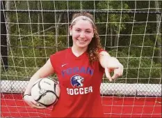  ?? Joe Morelli / Hearst Connecticu­t Media / ?? Foran's Colleen Ardolino finished the 2021 girls soccer season with 13 goals. She has verbally committed to play at Division I Bryant next fall.