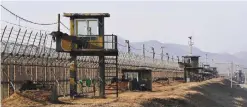  ??  ?? This photo taken on Feb 12, 2017 shows South Korean guard posts along military barbed wire fence in the border city of Paju near the Demilitari­zed Zone (DMZ) dividing the two Koreas.