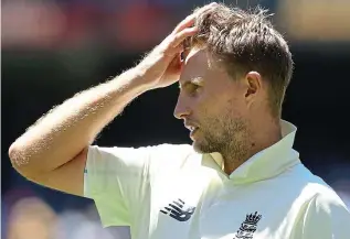  ?? ?? Despair: England captain Joe Root’s reaction to Australia’s Ashes victory