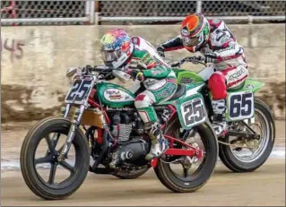  ?? PHOTO COURTESY OF RANDY WASHAM - FILE ?? Schwenksvi­lle natives Shayna Texter, left, and Cory Texter will be battling it out this season in the Singles class of the American Flat Track racing series.