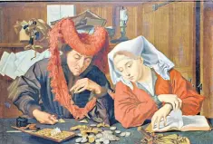  ?? ?? The Banker and his Wife, 1538, by the Flemish painter Marinus van Reymerswae­le