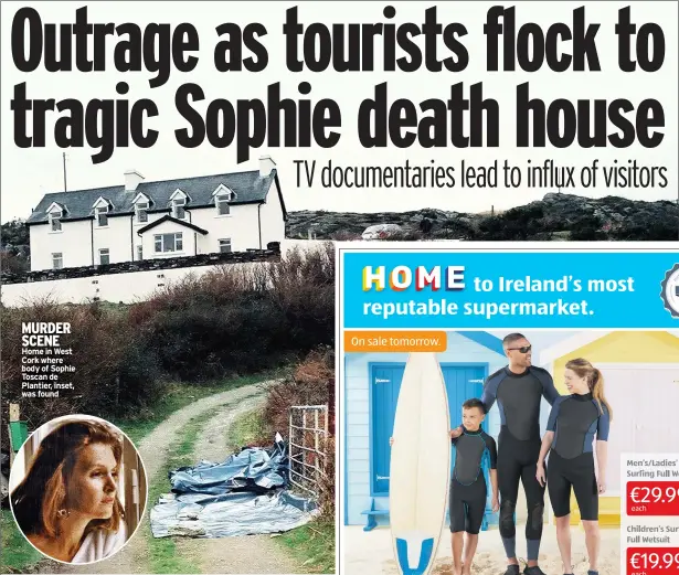  ??  ?? Home in West Cork where body of Sophie Toscan de Plantier, inset, was found
