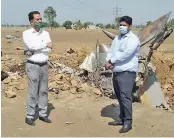  ?? — PTI ?? Mangled remains of Indian Air Force (IAF) MiG-21 fighter aircraft which crashed late on Thursday night killing the pilot, in Moga district on Friday.