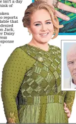  ??  ?? RIFT: Adele snubbed her father Marc, inset, last year