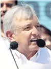  ?? PHOTO: REUTERS ?? Leftist frontrunne­r Andres Manuel Lopez Obrador gives a speech to supporters during his campaign rally in Ciudad Juarez, Mexico, yesterday.