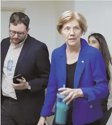  ?? AP PHOTO ?? ALL THOSE OPPOSED: U.S. Sen. Elizabeth Warren, above, is among Senate Democrats who oppose Judge Brett Kavanaugh’s nomination to the Supreme Court.