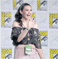  ??  ?? Nicole Maines onstage at the Supergirl Special Video Presentati­on at Comic-Con.