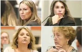  ?? CARLINE JEAN/SOUTH FLORIDA SUN SENTINEL ?? Florida Gov. Ron DeSantis recently removed four Broward School Board members. They are, clockwise from top left, Patricia Good, Donna Korn, Ann Murray and Laurie Rich Levinson.