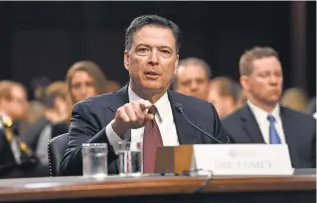  ?? JACK GRUBER, USA TODAY ?? James Comey testifies before the Senate Intelligen­ce Committee. He admitted leaking informatio­n that was reported by The New York Times.
