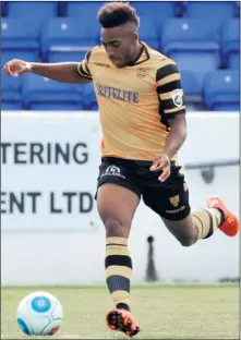  ?? Picture: Steve Terrell ?? New Maidstone signing Reece Hall-Johnson in action at Chester