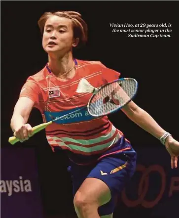  ??  ?? Vivian Hoo, at 29 years old, is the most senior player in the Sudirman Cup team.