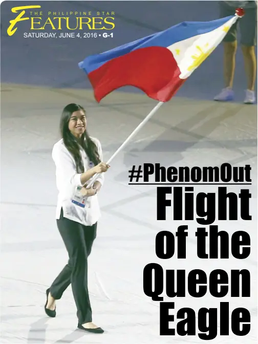  ??  ?? In a distinct honor, Valdez led the national delegation to the 2015 SEA Games as bearer of the Philippine flag.