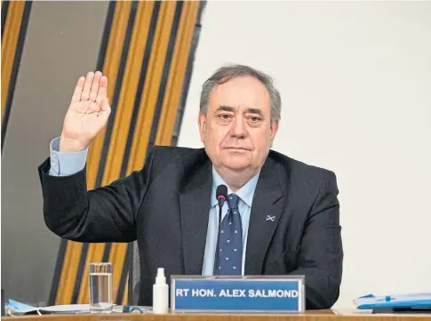  ??  ?? INQUIRY: Holyrood committee members have asked Alex Salmond’s legal team to release government papers.