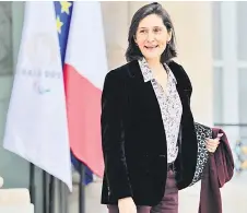  ?? Photo — AFP ?? France’s Minister for Sports and Olympics Amelie Oudea-Castera leaves after the weekly cabinet meeting the presidenti­al Elysee Palace in Paris.