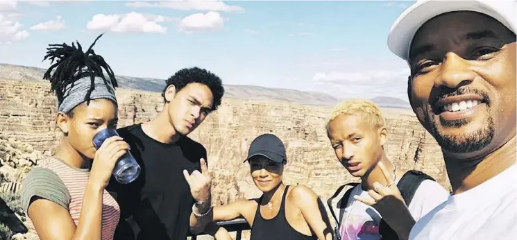  ?? INSTAGRAM ?? Will Smith with his family at the Grand Canyon. His message is to live life to its fullest, and stick with the goals you set out for yourself, says YouTuber Matt Dajer.