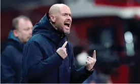  ?? Besiktas. Photograph: Murad Sezer/Reuters ?? The Ajax manager, Erik ten Hag, on the touchline during the Champions League encounter with