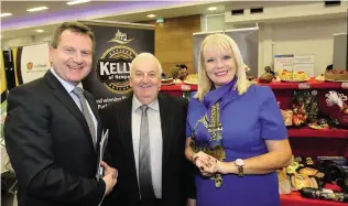  ??  ?? Danny McCoy, CEO, Ibec, Sean Kelly, Kelly’s of Newport Artisan Butchers with Minister for Jobs, Enterprise and Innovation Mary Mitchell O’Connor