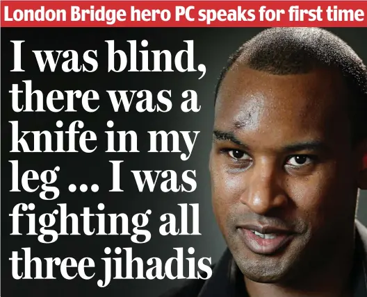  ??  ?? Stabbed repeatedly: PC Wayne Marques spent three weeks in hospital