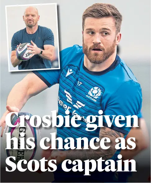  ?? ?? PATIENCE: Luke Crosbie has been made to wait for his chance as Scotland captain under Gregor Townsend, inset.