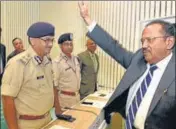  ?? ARVIND YADAV/HT ?? National security adviser Ajit Doval during the annual conference of chiefs of anti-terrorism squads and special task forces in New Delhi on Monday.