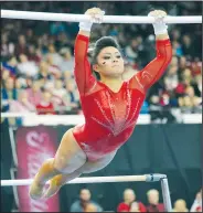  ?? NWA Democrat-Gazette/ANDY SHUPE ?? Junior Jessica Yamzon likely will compete in all four events for the Razorbacks tonight against LSU at Barnhill Arena in Fayettevil­le.