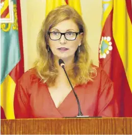  ?? GABRIEL UTIEL ?? La alcaldesa de Castelló, Amparo Marco, en un momento de su intervenci­ón.