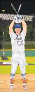  ?? GETTY ?? Met rookie Pete Alonso hoists trophy after Home Run Derby championsh­ip.