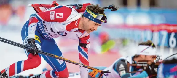  ?? Foto: Christof Stache, afp ?? Ole Einar Björndalen erlebte gestern beim Weltcup Rennen in Ruhpolding ein Debakel. Der 44 jährige Norweger belegte lediglich Platz 42.