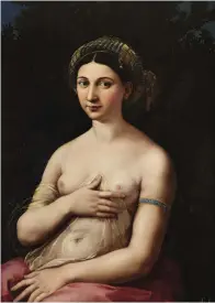  ??  ?? 2. La Fornarina, c. 1520, Raphael, oil on wood, 87 × 63cm. Palazzo Barberini, Rome