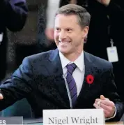  ?? SEAN KILPATRICK/THE CANADIAN PRESS ?? Nigel Wright was chief of staff for Prime Minister Stephen Harper. Newly released documents allege Wright broke the law by writing a $90,000 cheque to Sen. Mike Duffy.